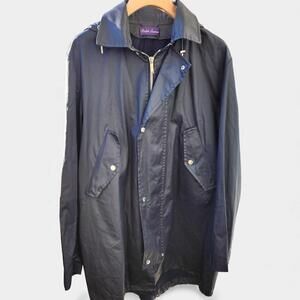 Ralph Lauren Purple Label Jacket Mens XL Navy Hooded Fishtail Parka Italy